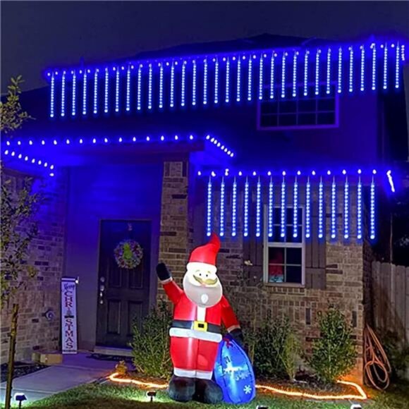 Christmas Lights Outdoor, 288 LED 8 Tube 12 Inch Meteor Shower Rain Lights - Picture 7 of 8